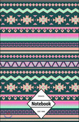Gm&co: Notebook Journal Dot-Grid, Lined, Graph, 120 Pages 5.5x8.5 (Boho Aztec Hipster Pattern)