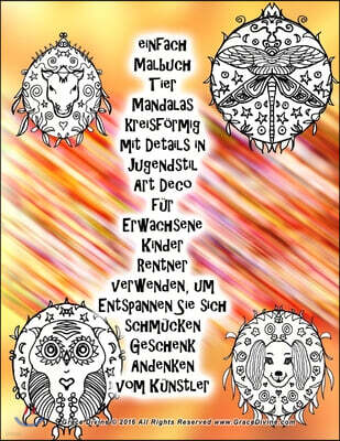 einfach Malbuch Tier Mandalas kreisformig mit Details in Jugendstil Art Deco fur Erwachsene Kinder Rentner verwenden, um Entspannen Sie sich schmucken