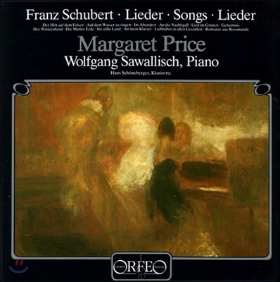 Margaret Price, Hans Schonerberger (Klarinette), Wolfgang Sawallisch — Margaret Price / Wolfgang Sawallisch 슈베르트: 가곡집 (Schubert: Lieder) 마가렛 프라이스 앨범 커버