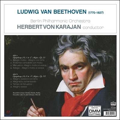 Herbert Von Karajan 亥:  1, 8 (Beethoven: Symphonies No.1 & 8) [LP]