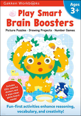 Play Smart Brain Boosters Age 3+: Preschool Activity Workbook with Stickers for Toddlers Ages 3, 4, 5: Boost Independent Thinking Skills: Tracing, Col