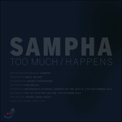 Sampha — Too Much / Happens 앨범 커버