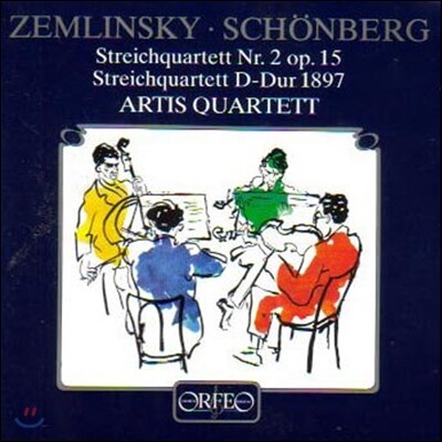 Artis Quartett Wien — Artis Quartett Wien 쳄린스키 / 쇤베르크: 현악 사중주 2번, D장조 1897 (Zemlinsky / Schoenberg: String Quartets Op.15, in D Major) 아르티스 사중주단 앨범 커버