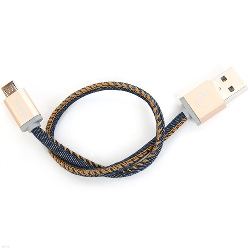 [ǰ] Plusus LifeStar Micro USB Cable Denim Blues 25 cm
