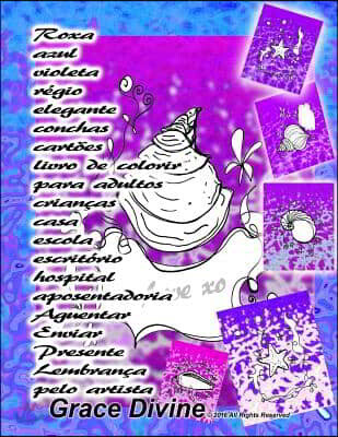 Roxa azul violeta r?gio elegante conchas cart?es livro de colorir para adultos crian?as casa escola escrit?rio hospital aposentadoria Aguentar Enviar