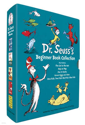 Dr. Seuss's Beginner Book Boxed Set Collection: The Cat in the Hat; One Fish Two Fish Red Fish Blue Fish; Green Eggs and Ham; Hop on Pop; Fox in Socks