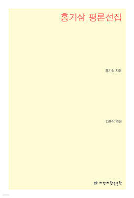 홍기삼 평론선집 큰글씨책
