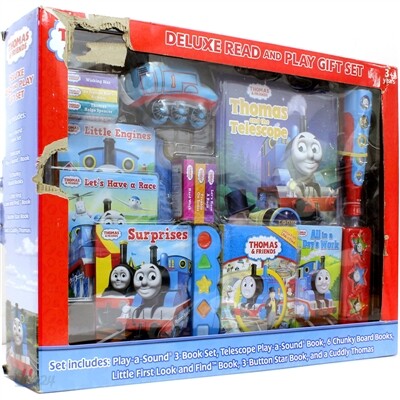 [스크래치 특가] Thomas And Friends Deluxe Read And Play Gift Set, Cuddly Thomas & Books for Kids