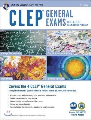 Clep(r) General Exams Book + Online, 9th Ed. (Includes College Math, Humanities, Natural Sciences, and Social Sciences & History)