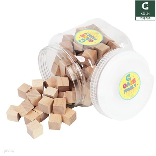(가베가족)KS0164 2cm원목쌓기나무100pcs+보관함