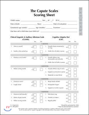 The Capute Scales Scoring Sheets