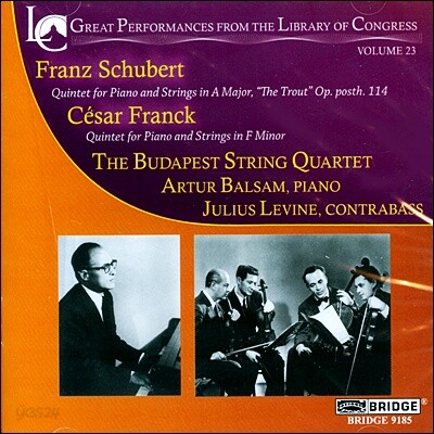 Budapest String Quartet 슈베르트 : 피아노 5중주 ‘송어’ / 프랑크 : 피아노 5중주 F단조 - 부다페스트 사중주단
