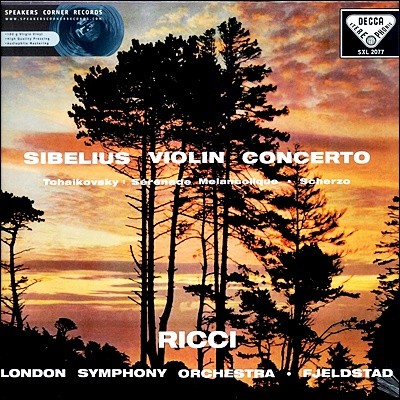 Ruggiero Ricci ú콺 : ̿ø ְ / Ű:   (Sibelius: Violin Concerto / Tchaikovsky: Serenade Melancolique) [LP] 