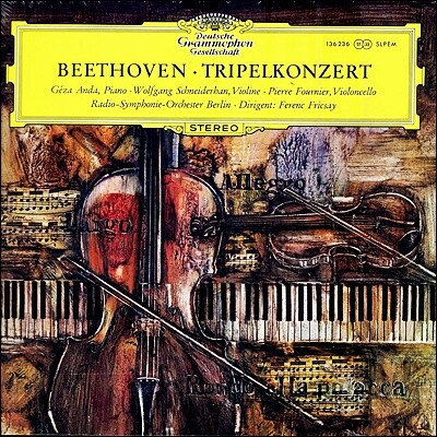 Radio-symphonie-orchester Berlin, Ferenc Fricsay — Pierre Fournier / Geza Anda / Wolfgang Schneiderhan 베토벤: 삼중 협주곡 - 게자 안다, 푸르니에, 슈나이더한 앨범 커버