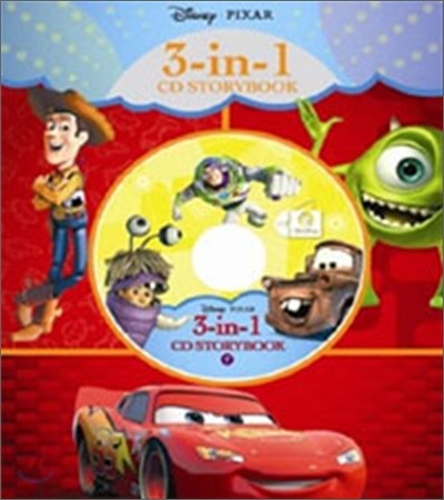 Disney 3-IN-1 CD Storybook : Cars, Monsters, INC, Toy Story