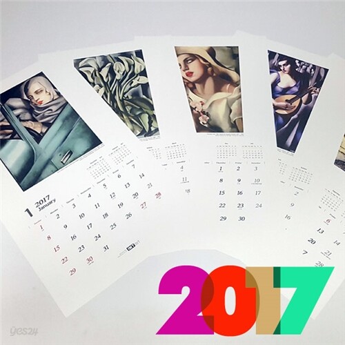 [명화몰] 2017년 명화 액자형 캘린더 속지 (액자 미포함) - 타마라 렘피카 베스트 콜렉션