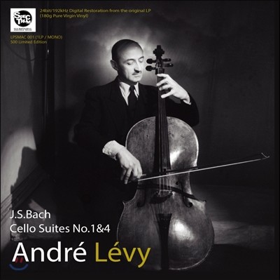Andre Levy ӵ巹  :  ÿ  1 - 1, 4 (J.S. Bach: Cello Suite Vol.1 - BWV1007 & 1010) [LP]