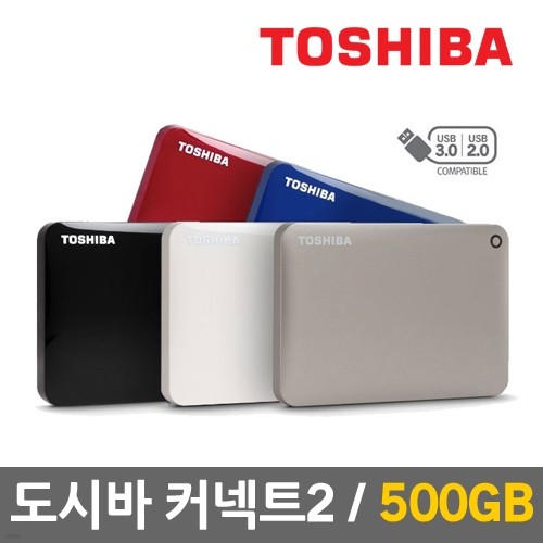 [무료배송/파우치증정] 도시바 CANVIO™ Connect2 500GB 휴대용 외장하드