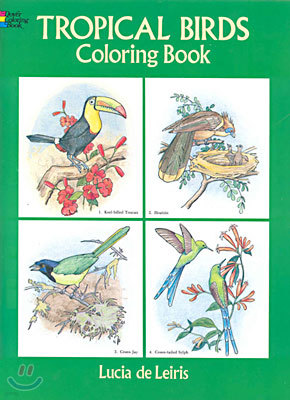 Tropical Birds Coloring Book