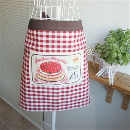 Cherry Cake 하프 에이프런