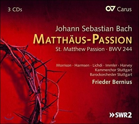 Frieder Bernius / Barockorchester Stuttgart :   (Bach: Matthaus-Passion [St. Matthew Passion] BWV 244)  Ͽ콺, ƮƮ ٷũ ɽƮ