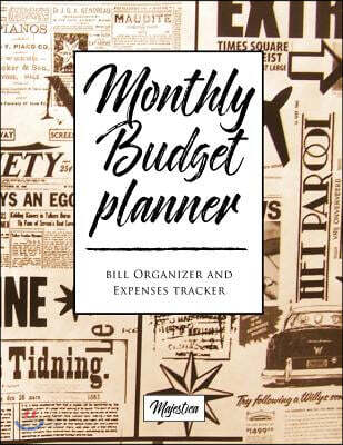 My Home Budget Planner: Monthy Bill Organizer & Expense Tracker Book, Vintage Newspaper Tough Matte Cover Design