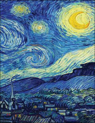 Van Gogh's Starry Night, Artist Drawing Pad: BLANK Sketchbook (Extra Large-Made with Standard White Paper-Best for Crayons, Colored Pencils, Watercolo