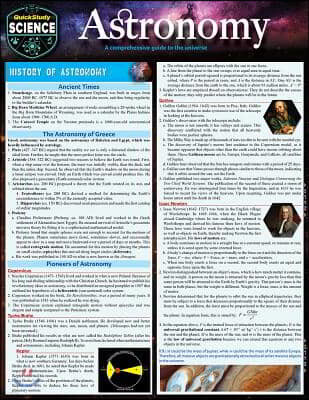 Astronomy: Quickstudy Laminated Reference Guide to Space, Our Solar System, Planets and the Stars