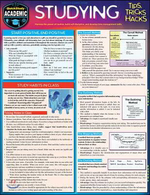 Studying Tips, Tricks & Hacks: Quickstudy Laminated Reference Guide to Grade Boosting Techniques