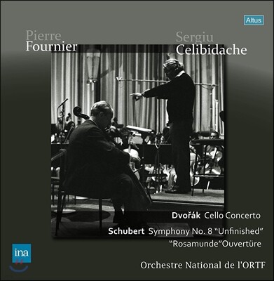 Orchestre National de France,Sergiu Celibidache,Franz Schubert,Antonin Dvorak,Orchestre National de l'ORTF — Sergiu Celibidache / Pierre Fournier 드보르작: 첼로 협주곡 / 슈베르트: 교향곡 8번 미완성 앨범 커버