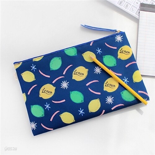 위드앨리스&림 솜솜 파우치 L Navy lemon