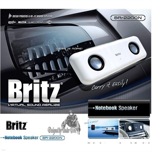 브리츠 스피커 BR-2200N/ 휴대용 MP3용 노트북용 미니 스피커/건전지,USB전원 사용