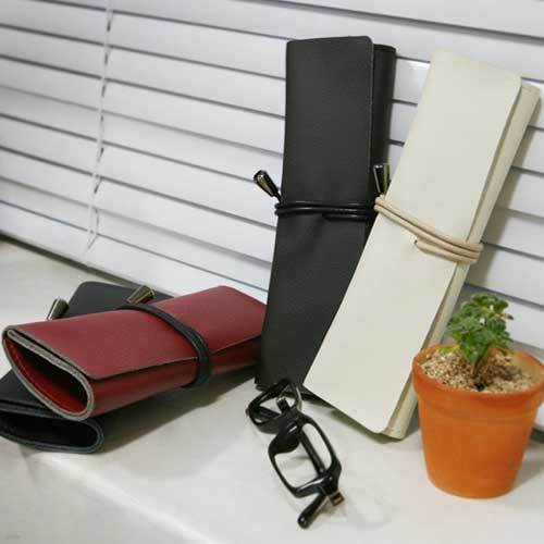 rollingup leather pencilcase