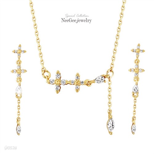 [NeeGee] 14K Gold-Pin 골든벨플라워 드롭 2종세트