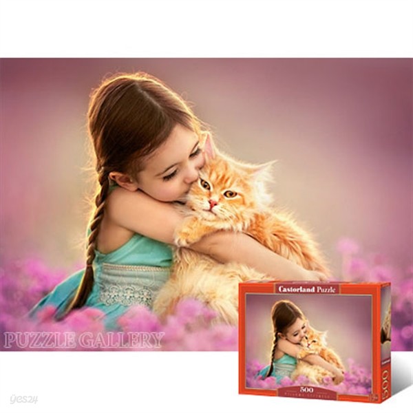 500조각 직소퍼즐▶ 사랑스런 소녀와 고양이 (LD52370)