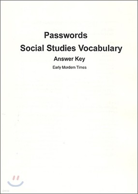 Passwords Social Studies Vocabulary Medieval to Early Modern Times : Answer Key