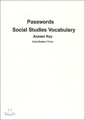 Passwords Social Studies Vocabulary Medieval to Early Modern Times : Answer Key
