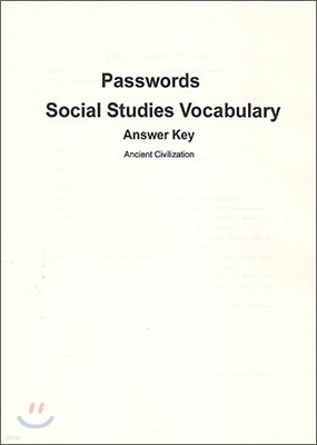 Passwords Social Studies Vocabulary Ancient Civilizations : Answer Key