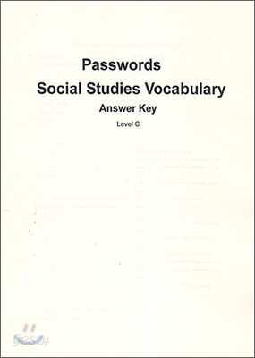 Passwords Social Studies Vocabulary Book C : Answer Key