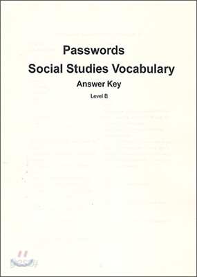 Passwords Social Studies Vocabulary Book B : Answer Key