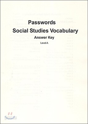 Passwords Social Studies Vocabulary Book A : Answer Key