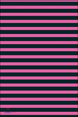 Lizzie Timewarp Notebook (black and pink striped)