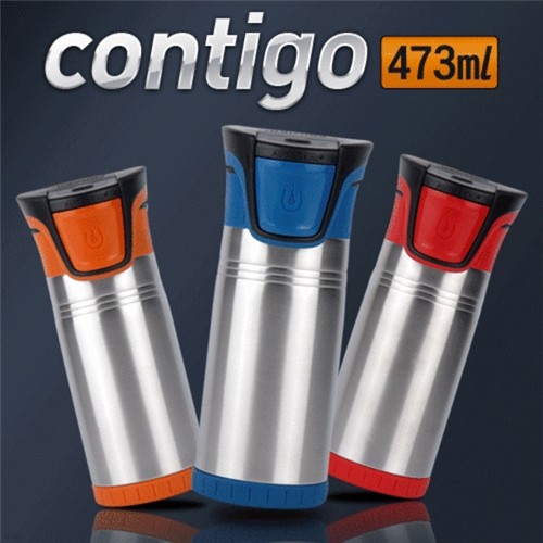 [단독최저가+무료배송][CONTIGO]♣트레블 머그컵(473ml)♣텀블러/보온컵/보냉병/뚜껑머그컵♣스테인레스♣정품인증♣선물포장