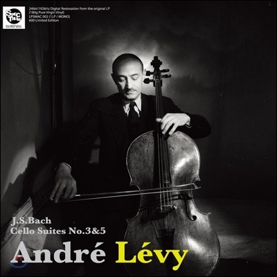 Andre Levy ӵ巹  :  ÿ  2 - 3, 5 (J.S. Bach: Cello Suite Vol.2 - BWV1009 & 1011) [LP]