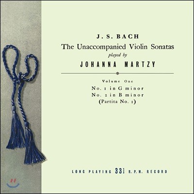 ѳ ġ - :  ̿ø ҳŸ & ĸƼŸ 1 BWV1001 & 1002 (Johanna Martzy - J.S. Bach: The Unaccompanied Violin Sonatas Volume One) [LP]