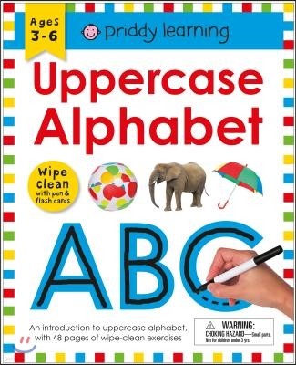 Wipe Clean Workbook: Uppercase Alphabet (Enclosed Spiral Binding): Ages 3-6; Wipe-Clean with Pen & Flash Cards