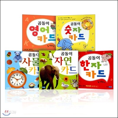 [웅진주니어] 곰돌이카드세트 (전5권:숫자,한자,영어,사물,자연)