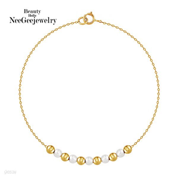 [NeeGee] 14K GOLD 동글이 진주 믹스 팔찌