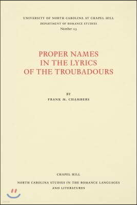 Proper Names in the Lyrics of the Troubadours