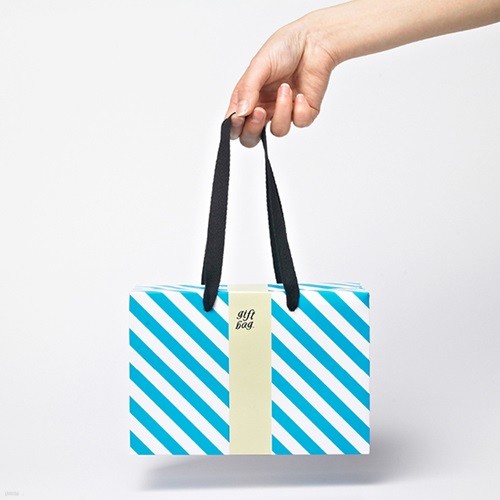 PLUSBOX GIFT BAG (Blue Stripes-Small)
